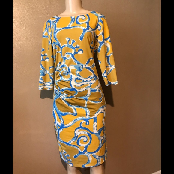 J Mclaughlin Dresses & Skirts - J Mclaughin yellow/blue dress size S Nylon